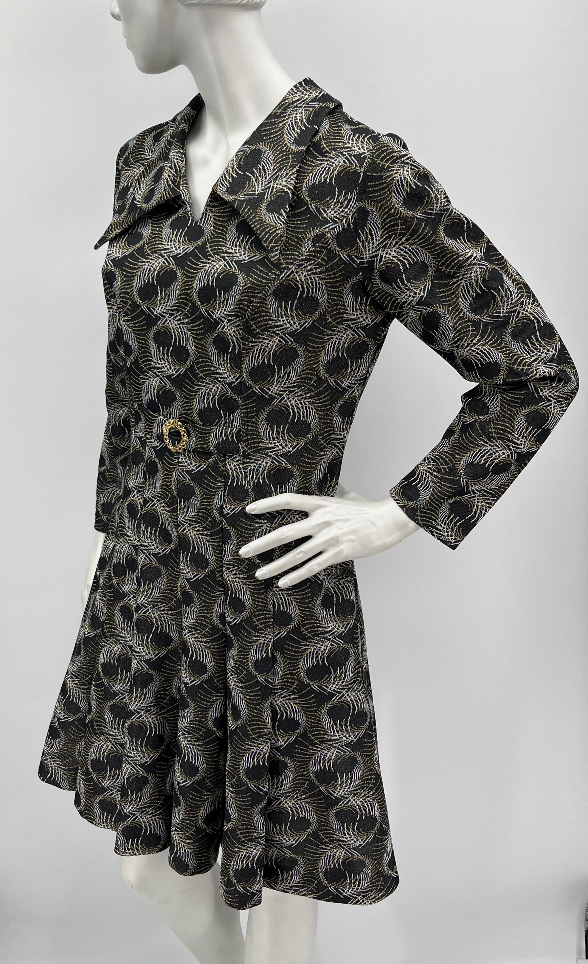 Soilituote, black glittering party dress, 70s, size 38-40