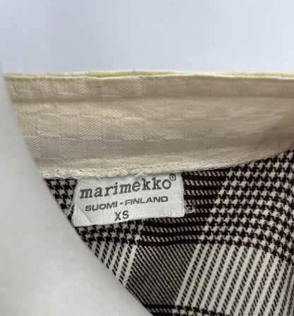 Marimekko, ruudullinen puuvillamekko ja vyö, 70-80-luku, koko 38-40