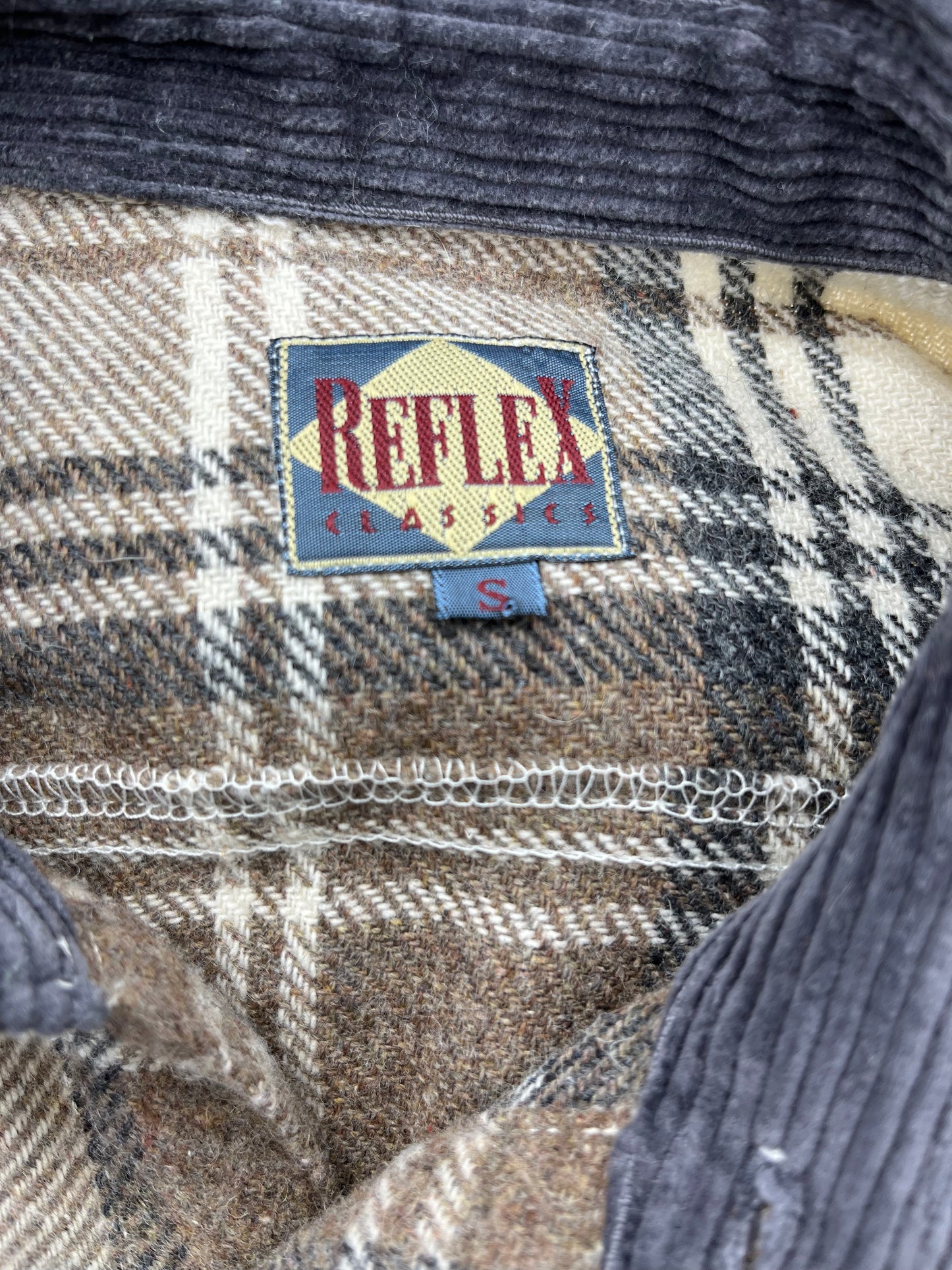 Reflex, vaalea flanellipaita, 90-luku, koko M