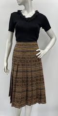 Pola, boho patterned wool blend skirt, 90s, belt circumference 74cm, size estimate 36(38)