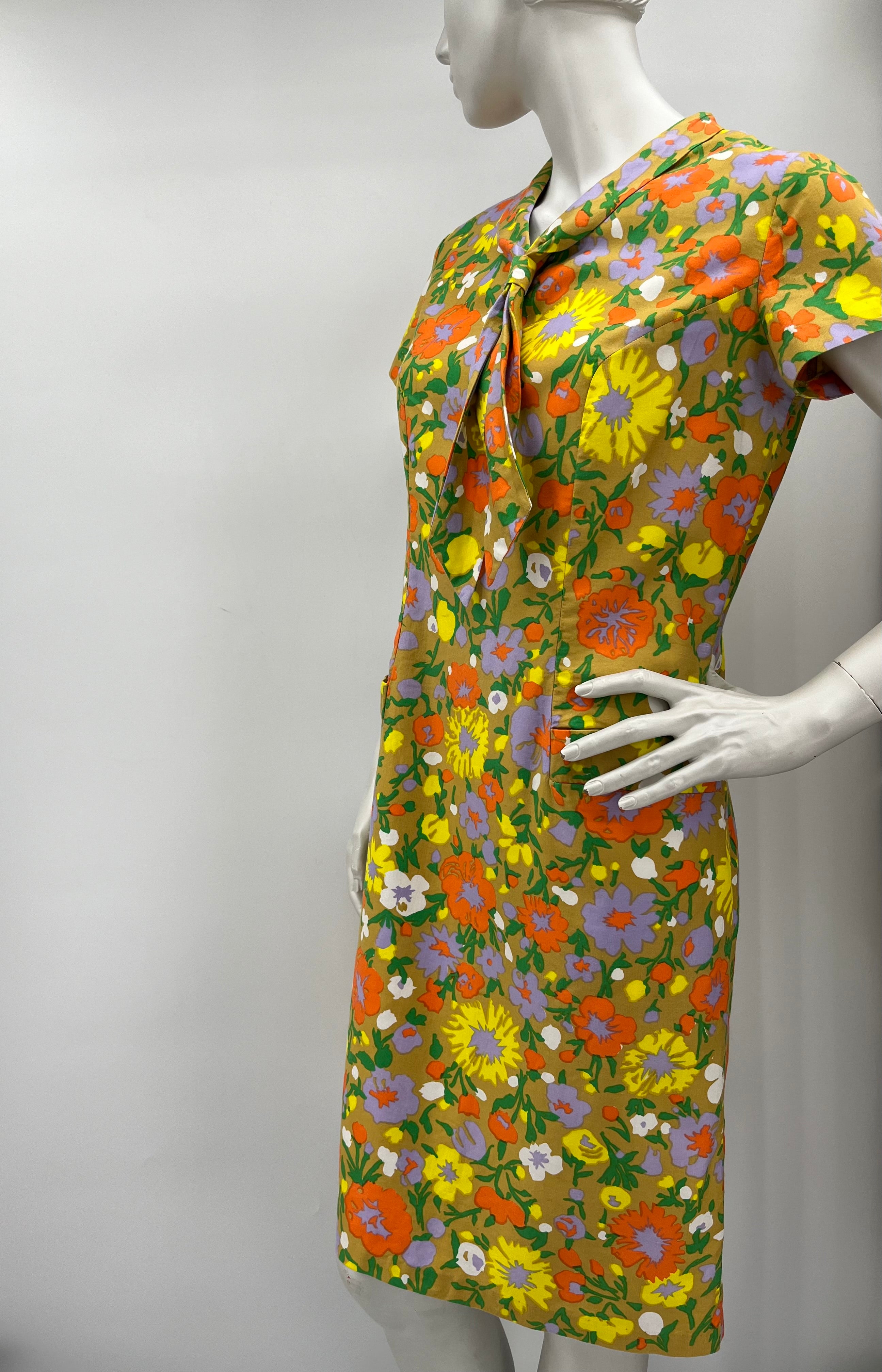 Nilvira De Luxe, colorful floral dress from the 50s, size 38