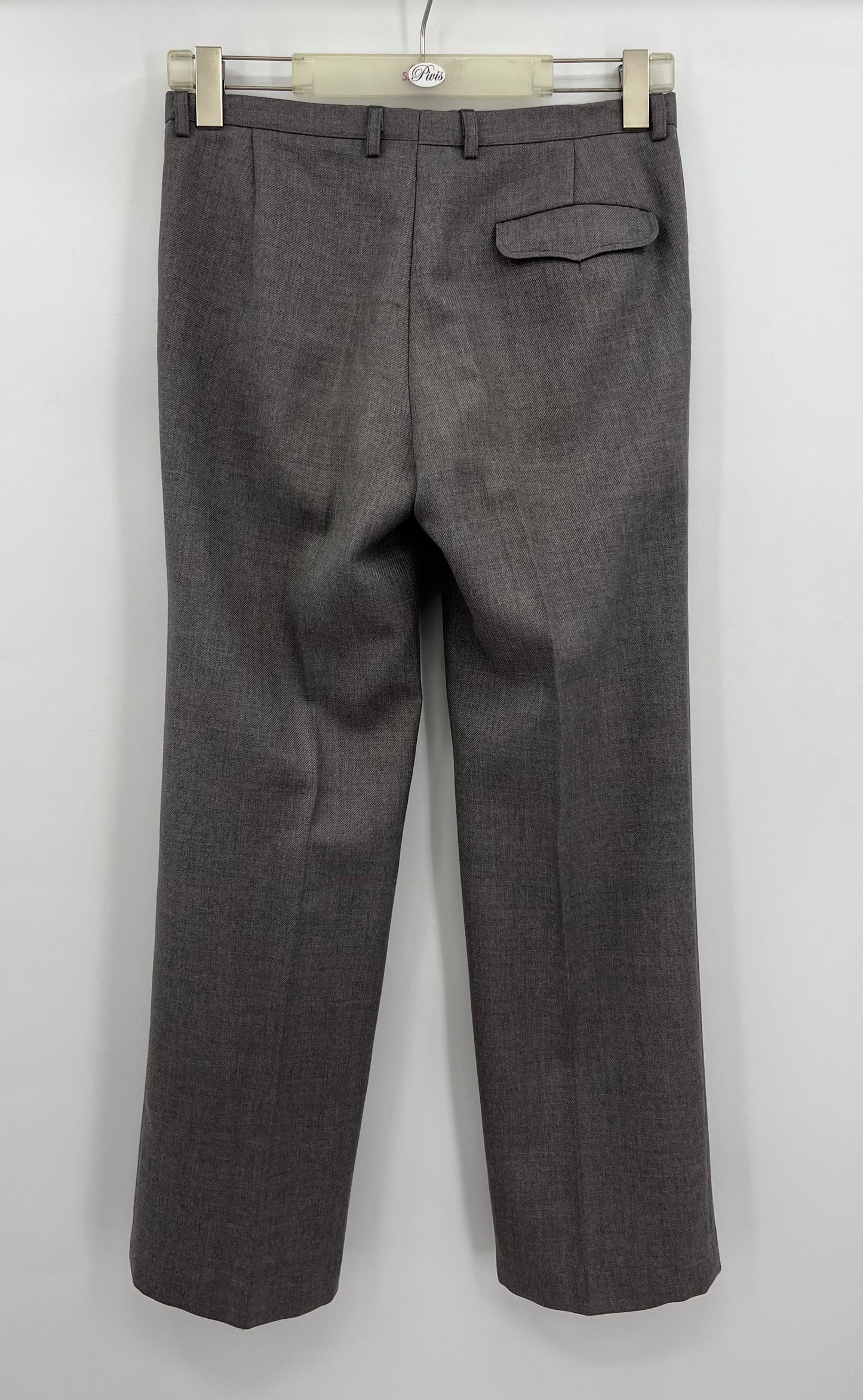 Luhta, harmaat miesten housut, 70-80-luku, vyöt.ymp. 84cm