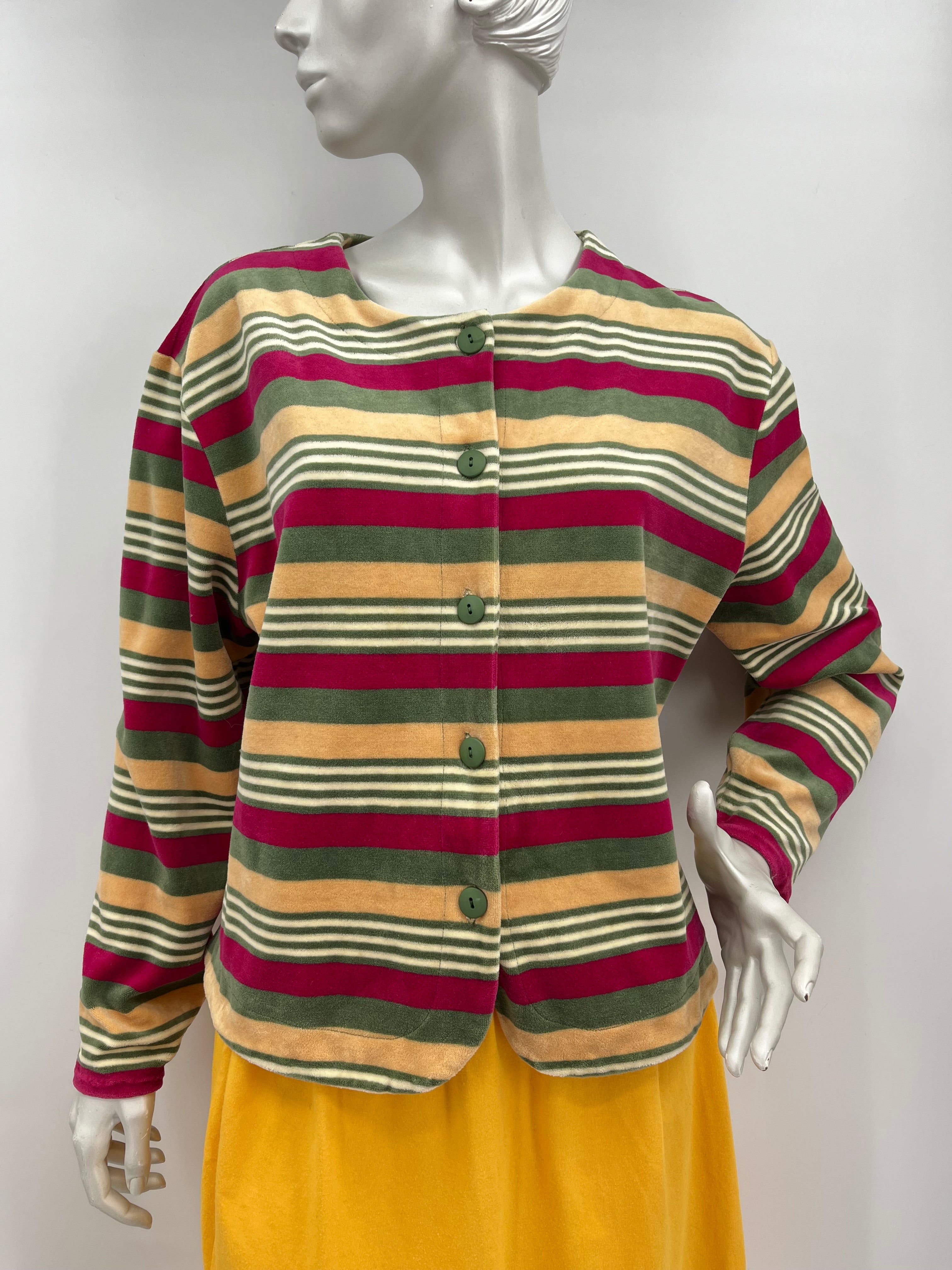 Pause-Cafe, striped shirt jacket, 90s, size 42
