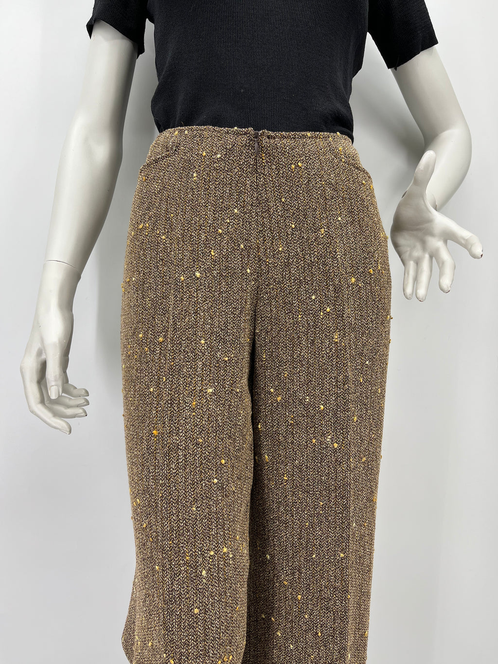 Voglia, brown wool blend trousers, 90s-2000s, waist 76cm, estimated size 36/38