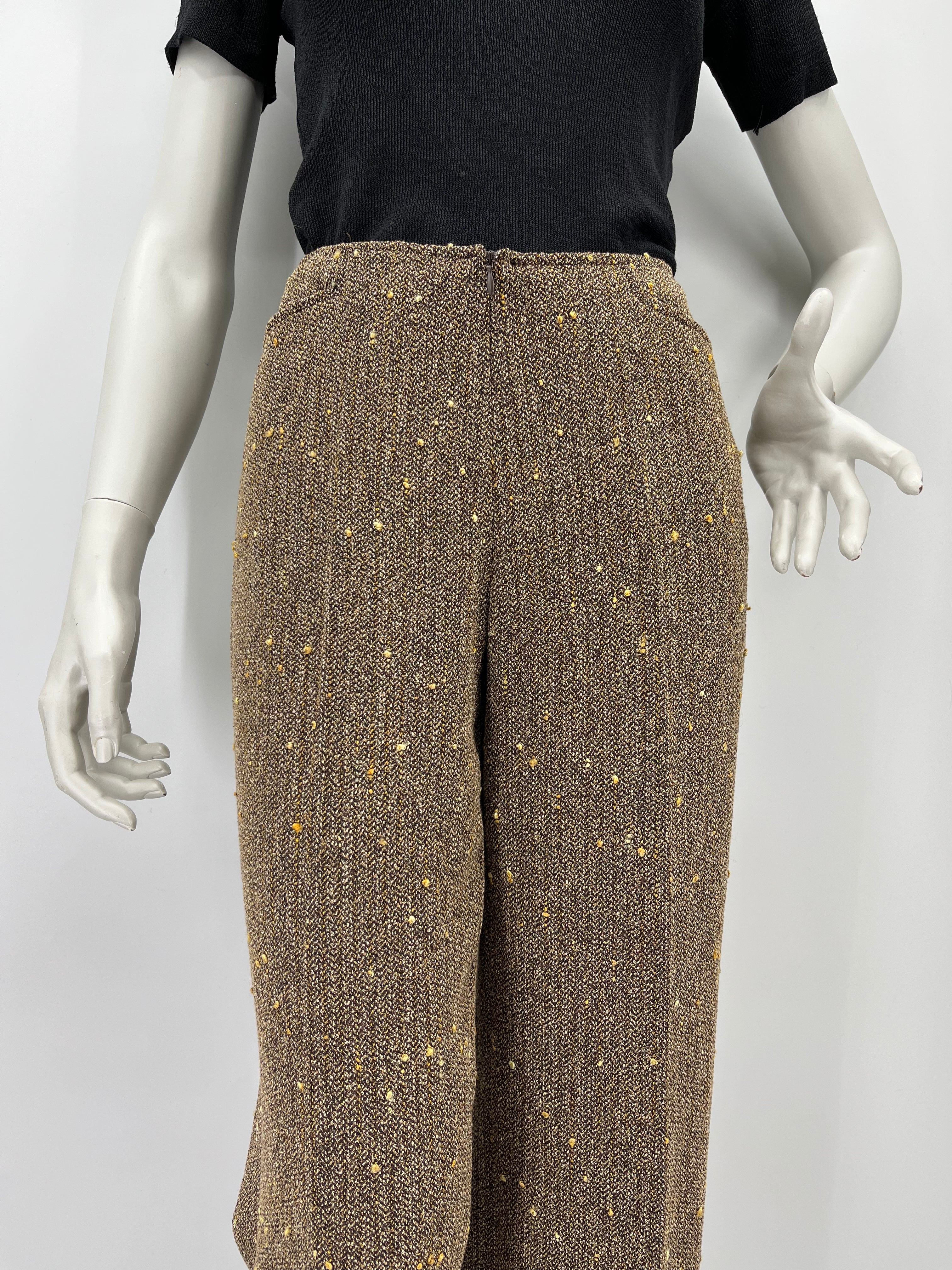 Voglia, brown wool blend trousers, 90s-2000s, waist 76cm, estimated size 36/38