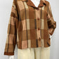 Ruskea ruutukuvioinen paitajakku, 80-90-luku, koko 36-38-40