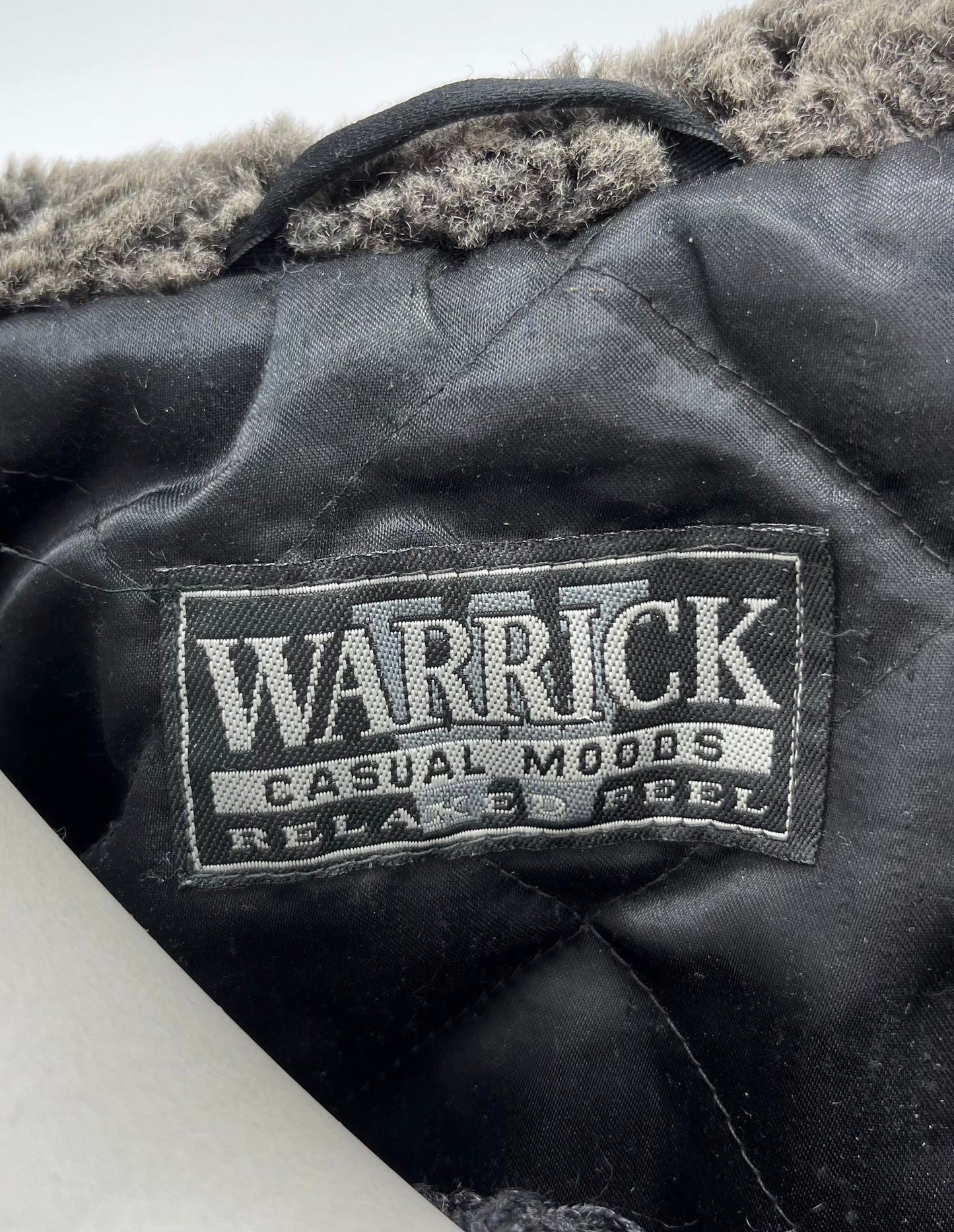 Warrick, tummanharmaa villakangastakki, 80-90-luku, koko 38-40