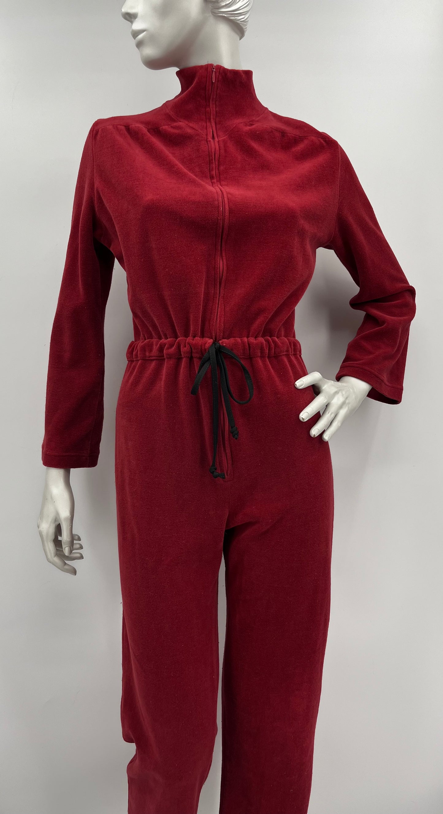 Finn Fashion, punainen samettihaalari, 70-luku, koko 36-38