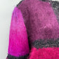 Fuksian-luumun värinen neulepaita, 80-90-luku, koko 44-46