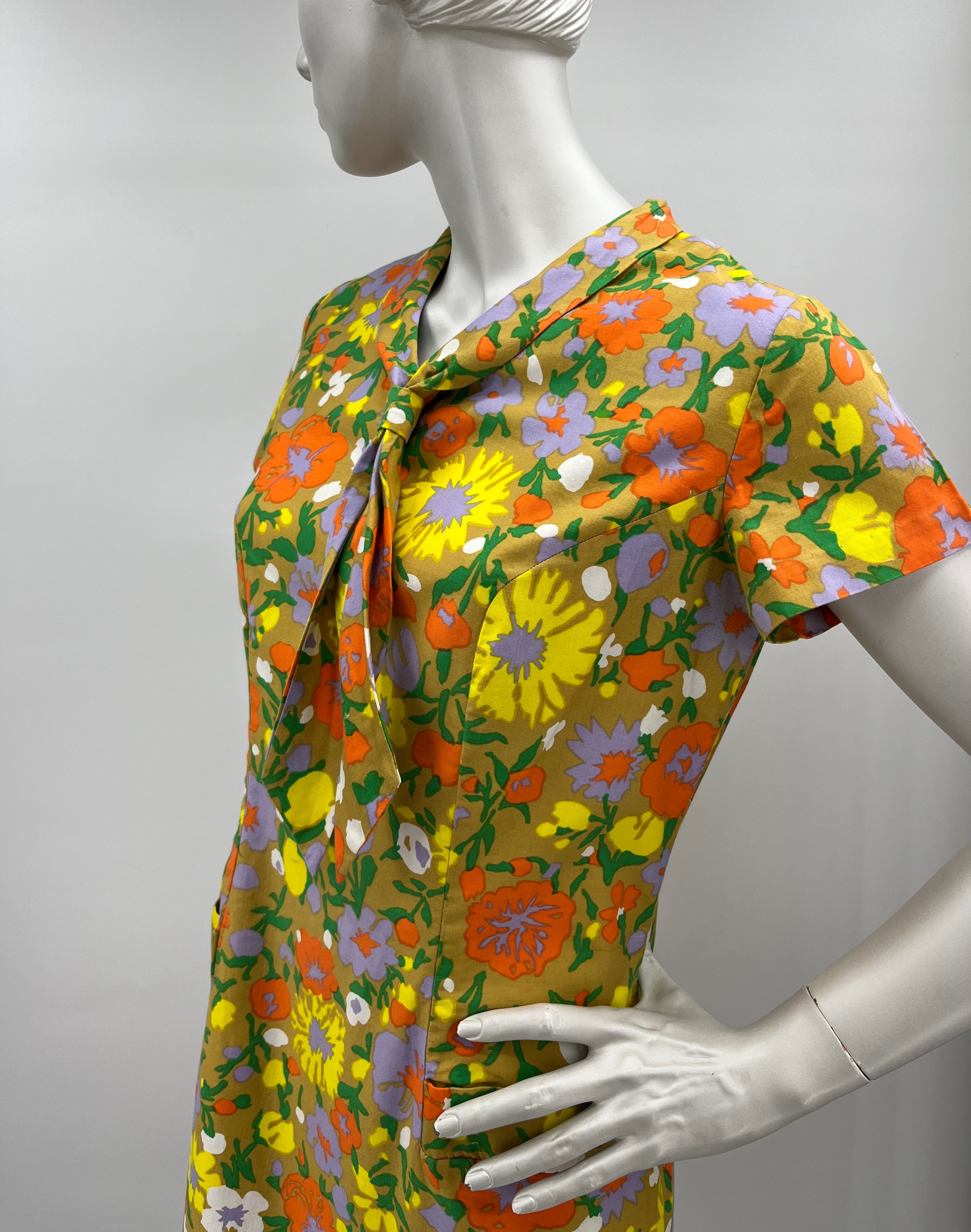 Nilvira De Luxe, colorful floral dress from the 50s, size 38