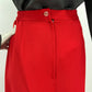 Modelia, punainen villasekoitehame, 90-luku, vyöt.ymp. 76-80cm, kokoarvio 38-40