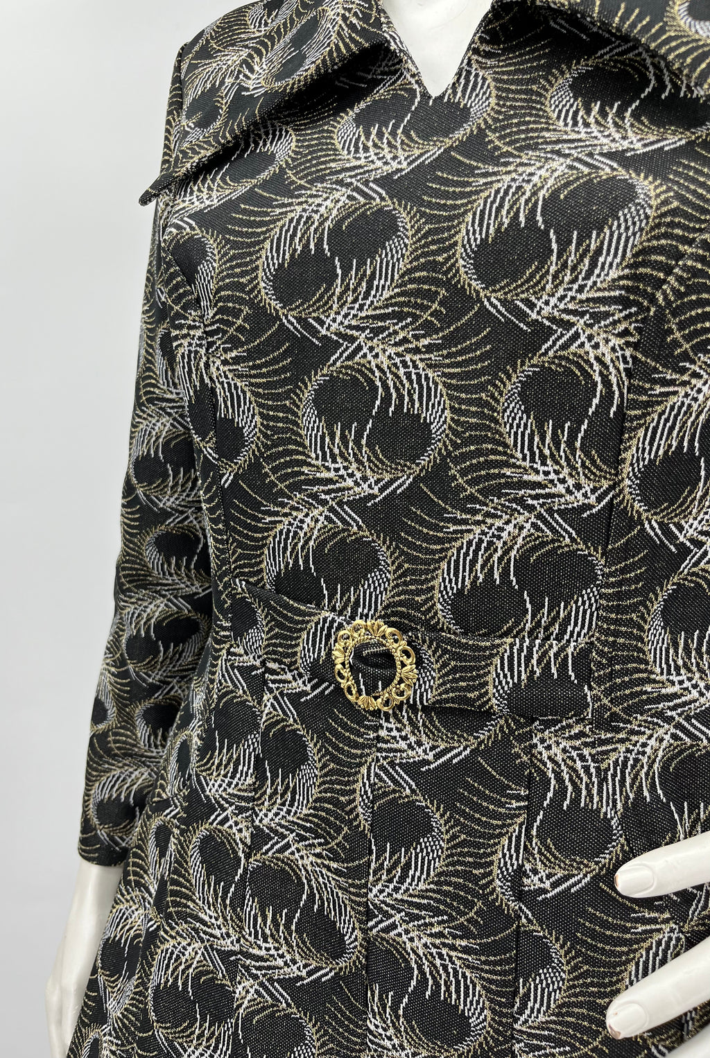 Soilituote, black glittering party dress, 70s, size 38-40