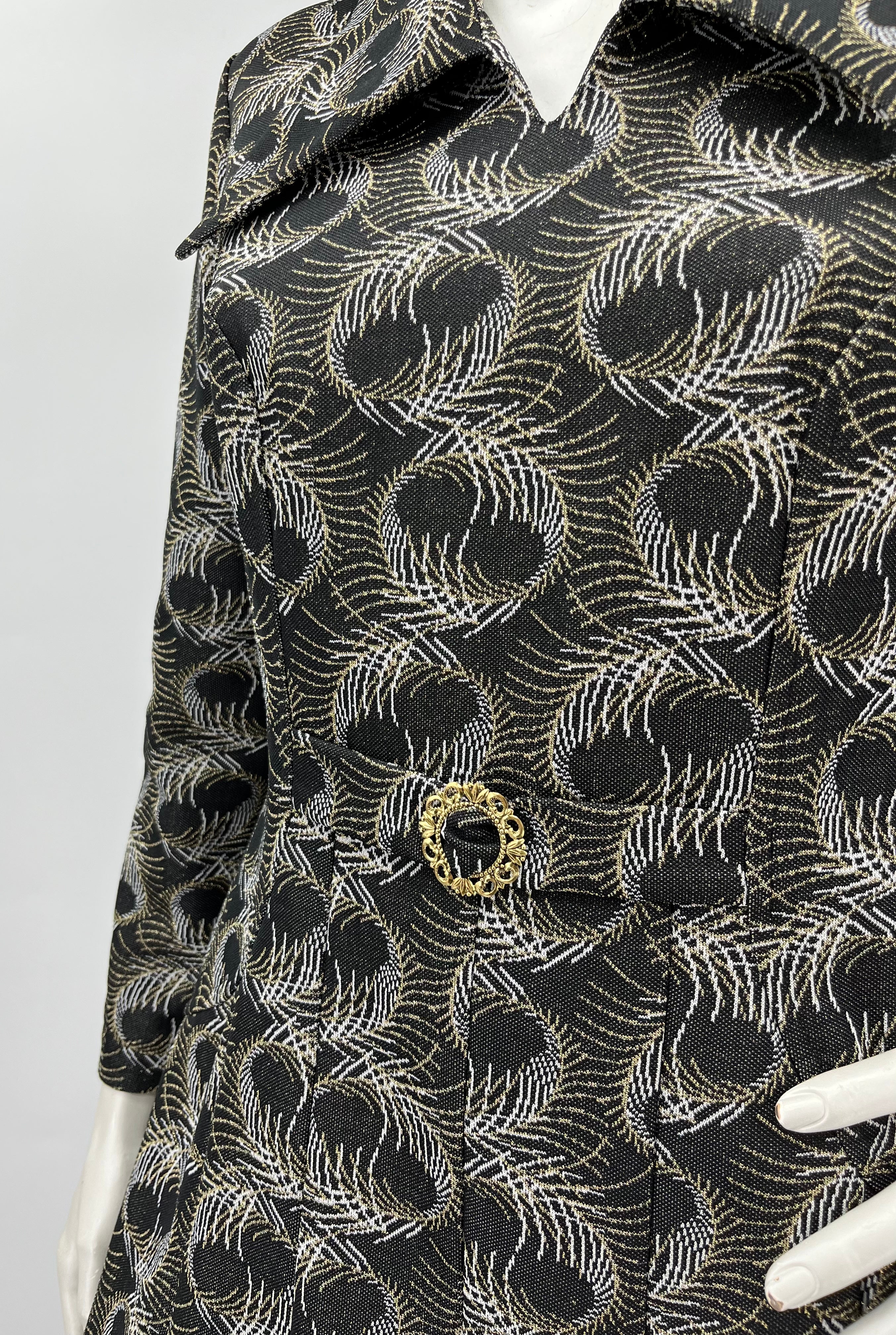 Soilituote, black glittering party dress, 70s, size 38-40
