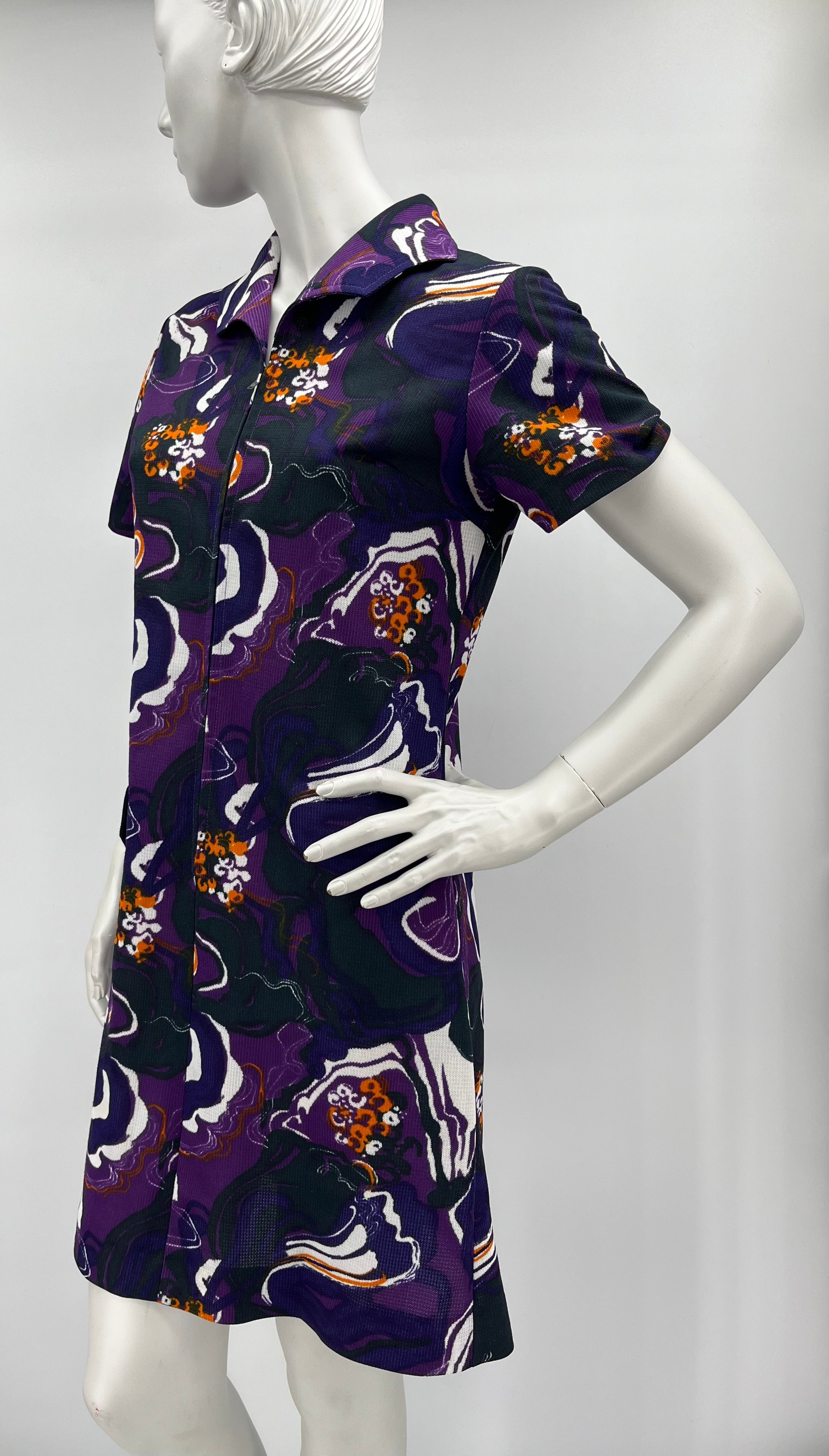 Finnlene, short purple dress from the 70s, size 36-38
