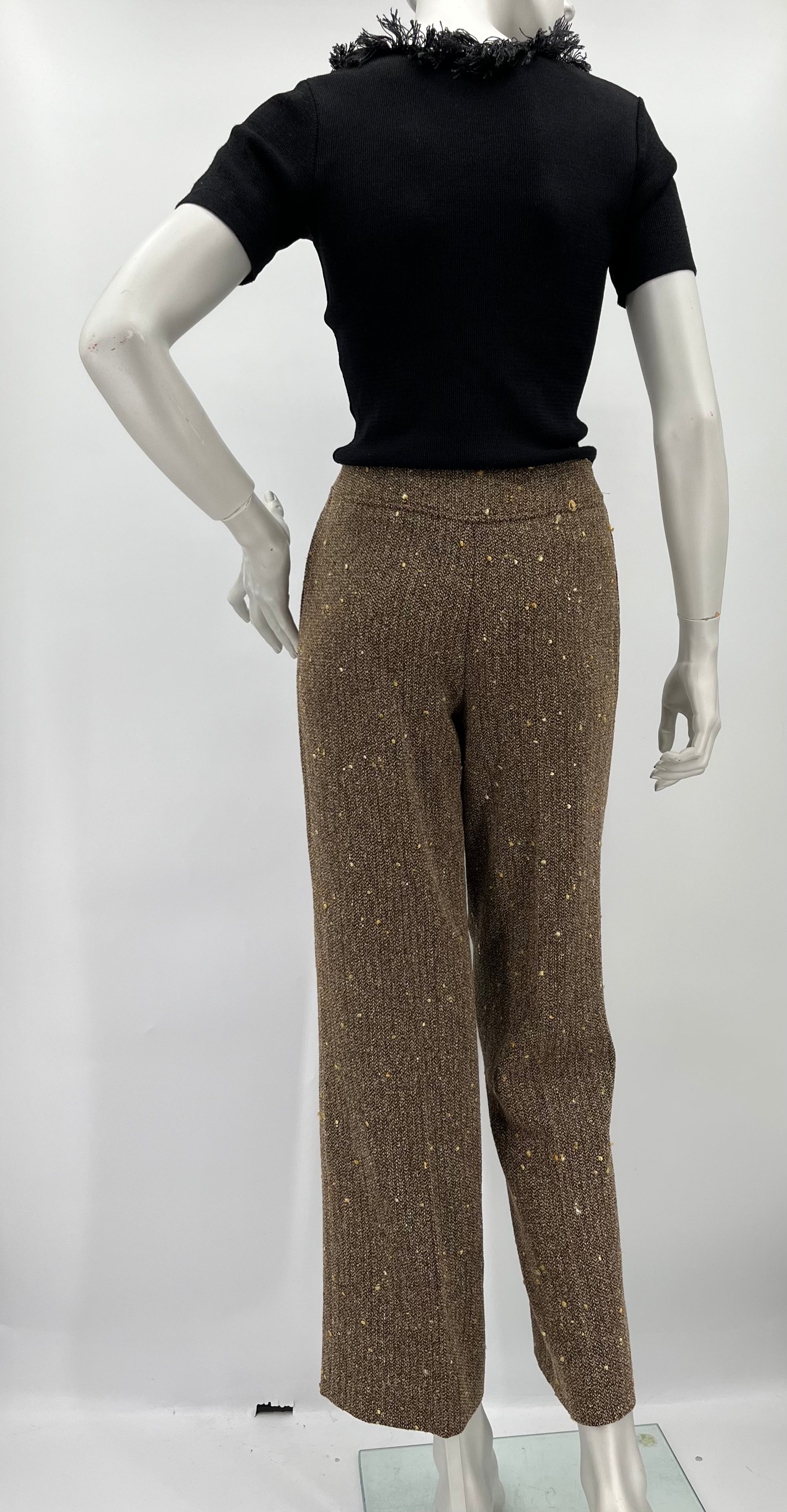 Voglia, brown wool blend trousers, 90s-2000s, waist 76cm, estimated size 36/38