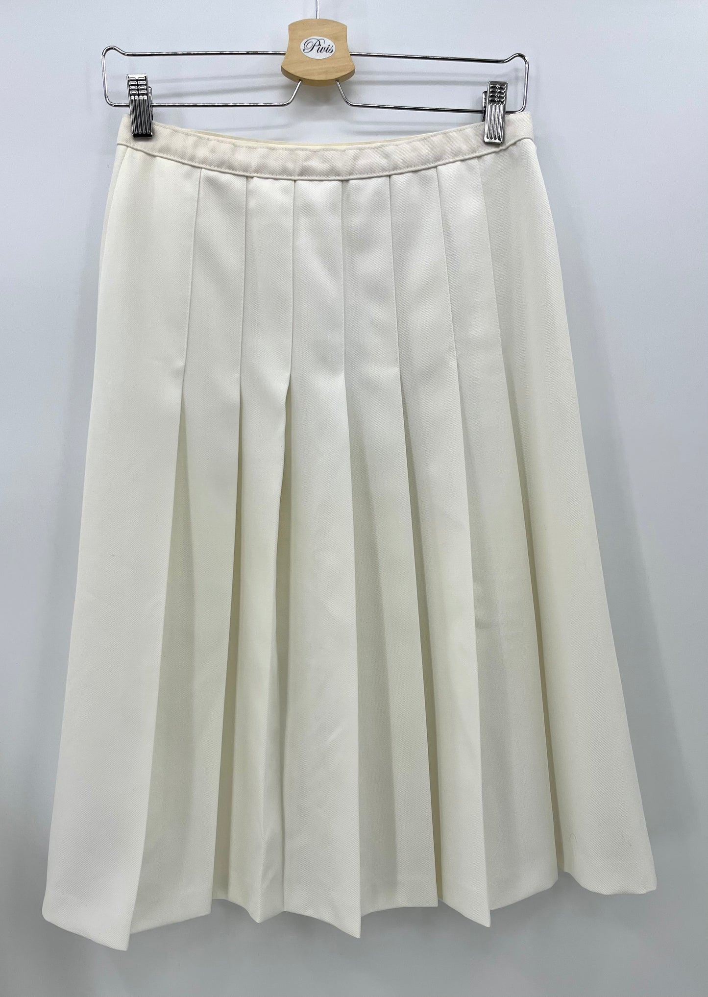 Westerlind, off-white pleated skirt, 80s, waist 72cm, estimated size 36