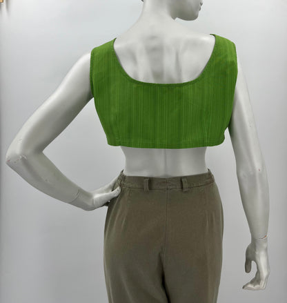 Stockmann, green short cotton top, 60s, size approx. 40