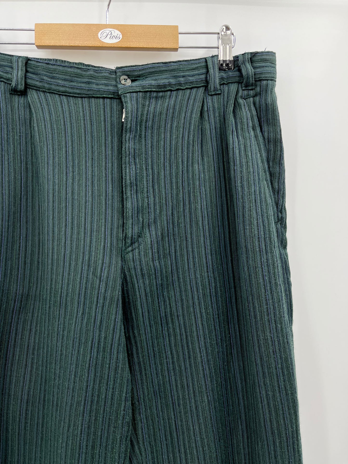 Kirroyal, miesten vihreät housut, 90-luku, vyöt.ymp. 88cm, kokoarvio M