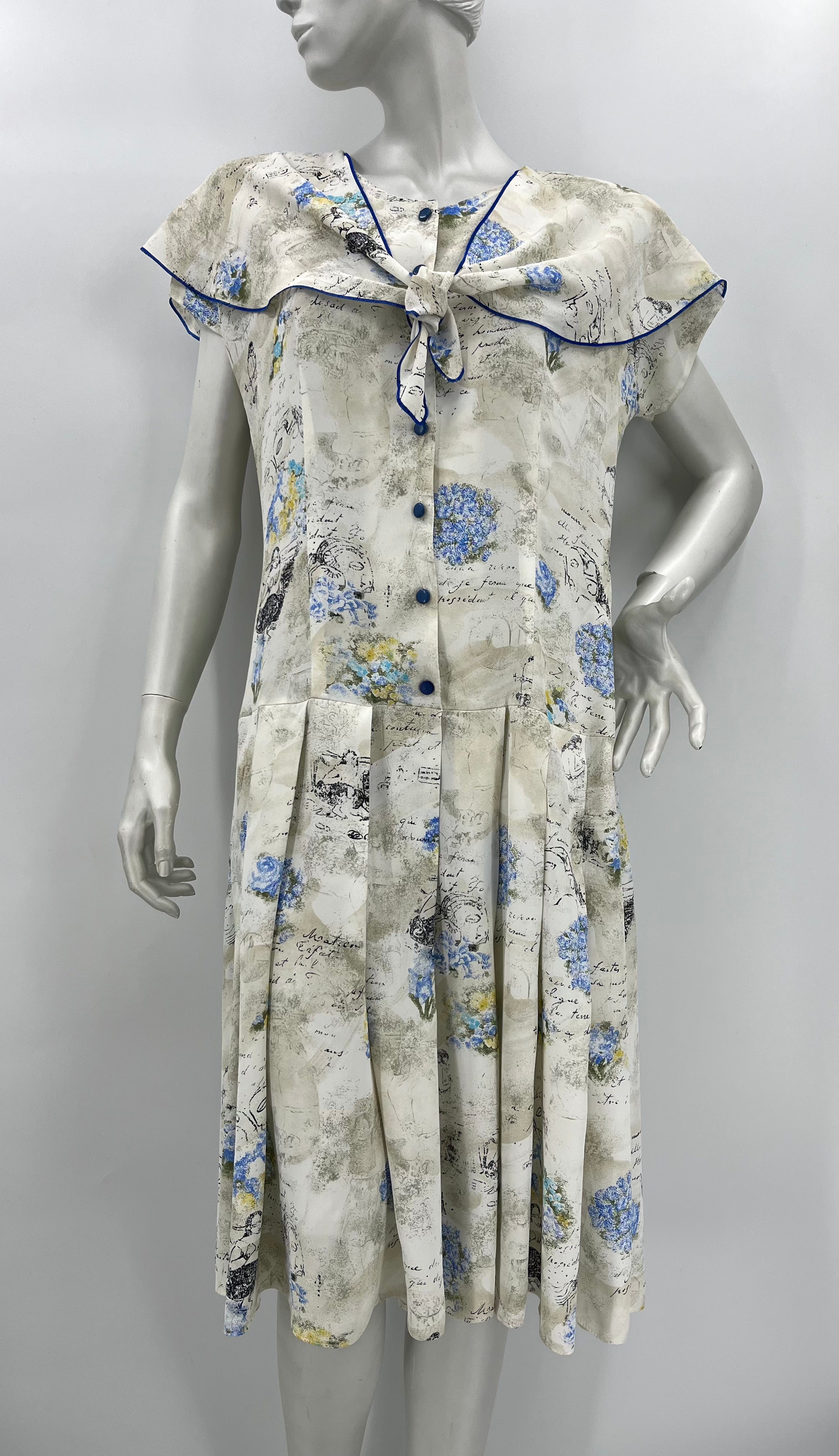 Santarelli, light-colored viscose dress, 90s, size 38(40)
