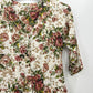 Valkoinen ruusukuvioinen mekko, 80-luku, koko 36