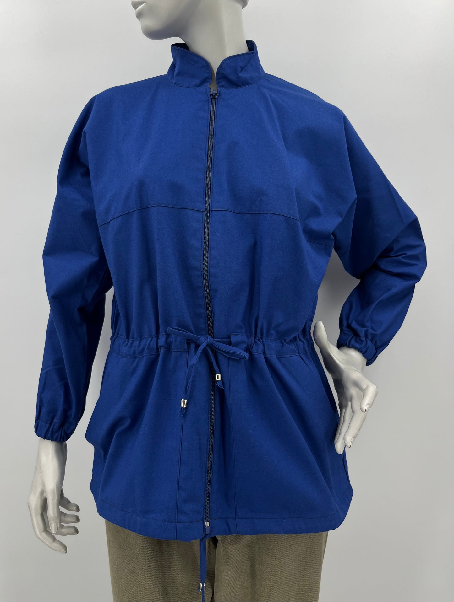 Kestovaate, ohut käyttämätön takki, sininen, 80-luku, koko 36(38)