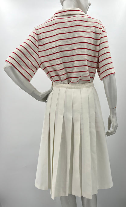 Westerlind, off-white pleated skirt, 80s, waist 72cm, estimated size 36