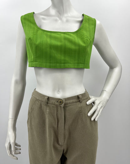 Stockmann, green short cotton top, 60s, size approx. 40