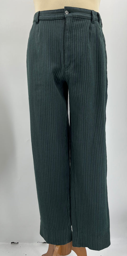 Kirroyal, miesten vihreät housut, 90-luku, vyöt.ymp. 88cm, kokoarvio M