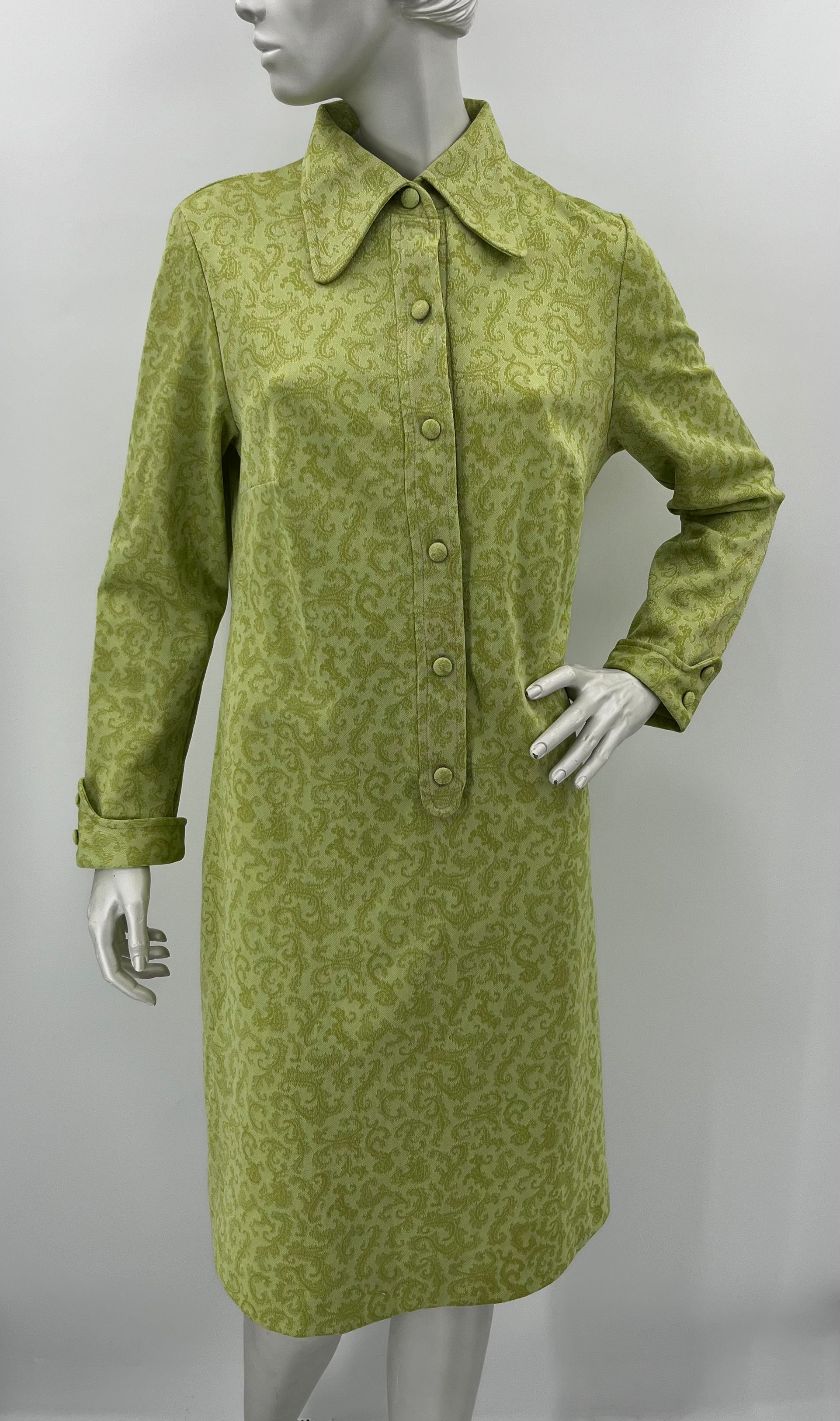 Lime green dress from the 70s, size 38-40