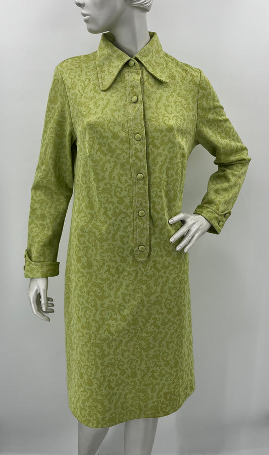 Vaaleanvihreä mekko, 70-luku, koko 38-40