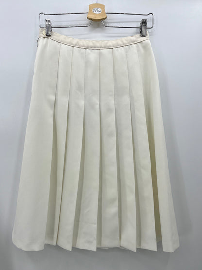 Westerlind, off-white pleated skirt, 80s, waist 72cm, estimated size 36