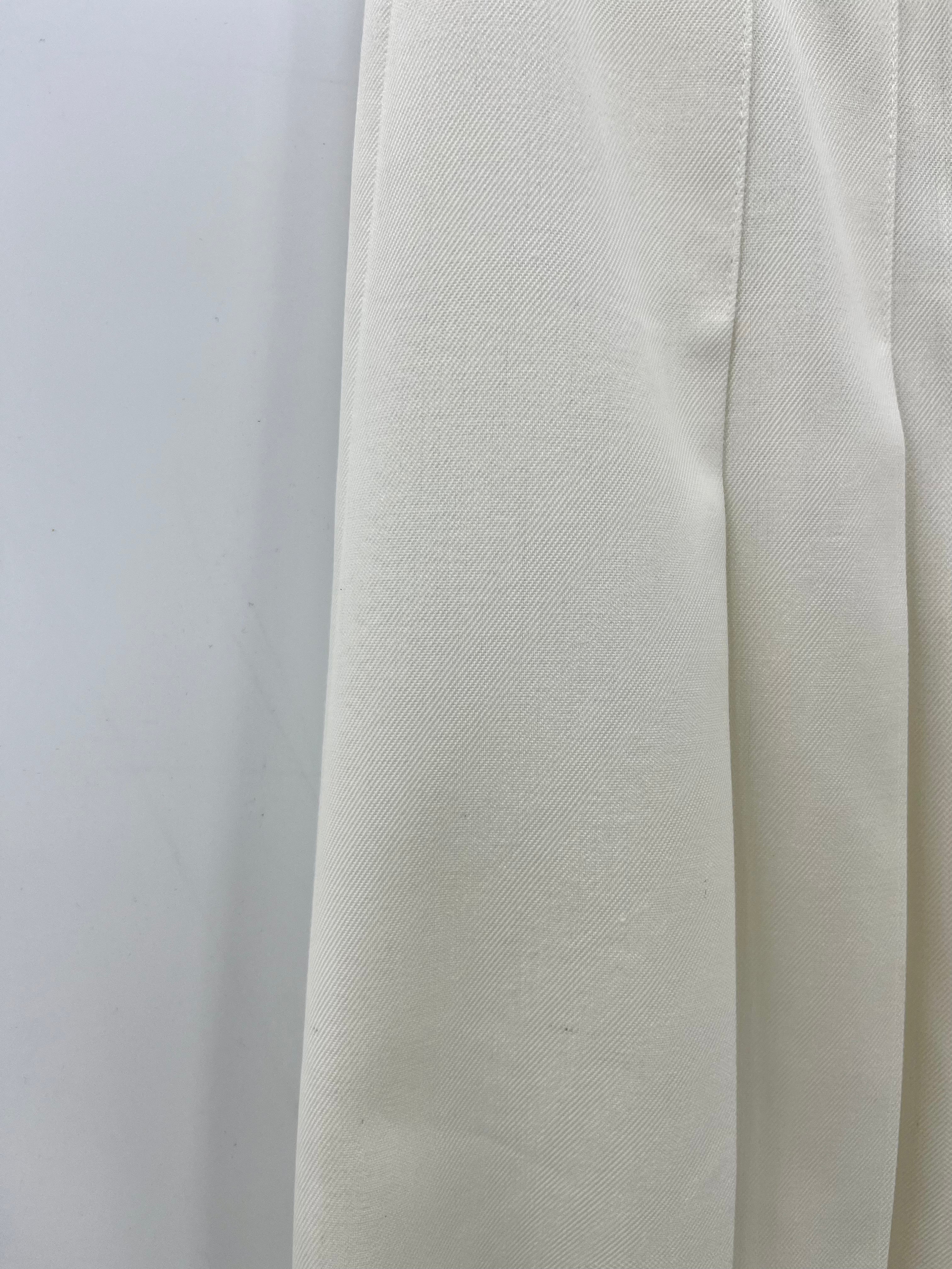 Westerlind, luonnonvalkoinen laskoshame, 80-luku, vyöt.ymp. 72cm, kokoarvio 36
