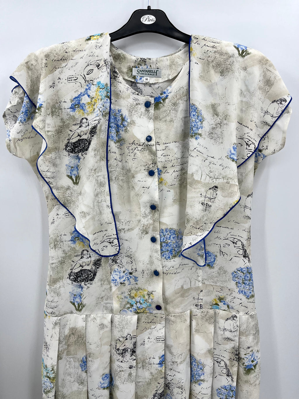 Santarelli, light-colored viscose dress, 90s, size 38(40)