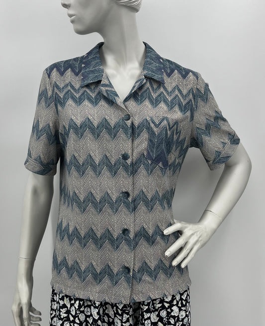 Muoti-Herrala, siniharmaa paita, 80-luku, koko 40