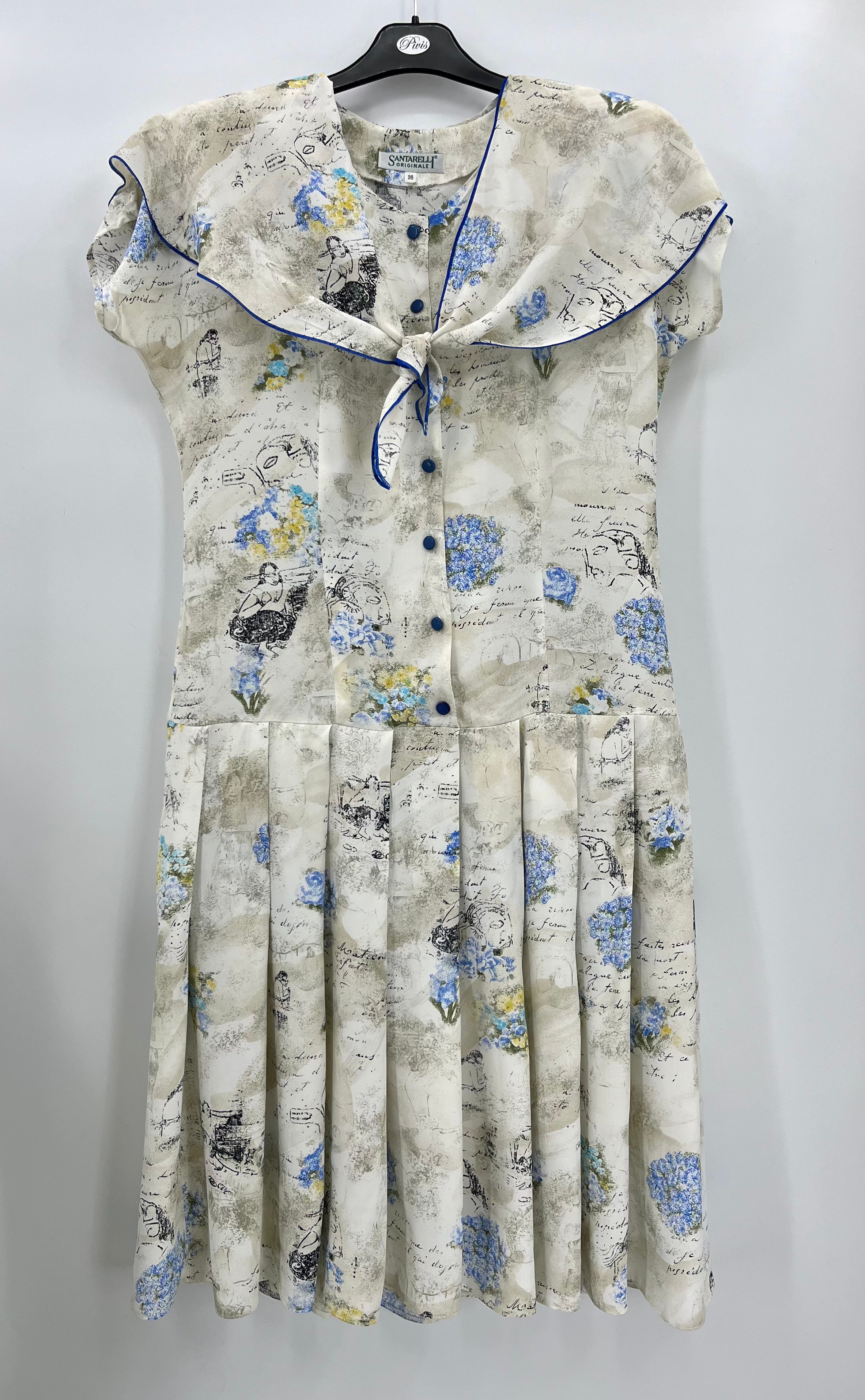 Santarelli, light-colored viscose dress, 90s, size 38(40)