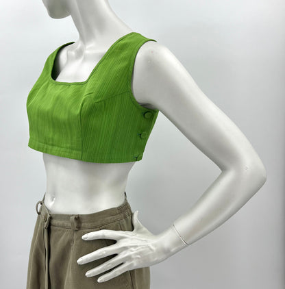 Stockmann, green short cotton top, 60s, size approx. 40