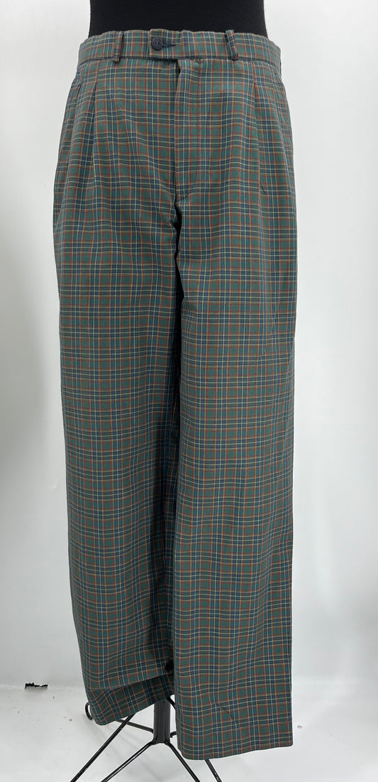 Terinit, miesten ruudulliset golf-housut, 90-luku, vyöt.ymp. 80cm, kokoarvio S