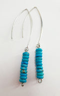 Turquoise earrings with a large hook