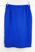 Amis, Finnish silk skirt from the 90s, color electric blue, waist 84-100cm, size 44-46