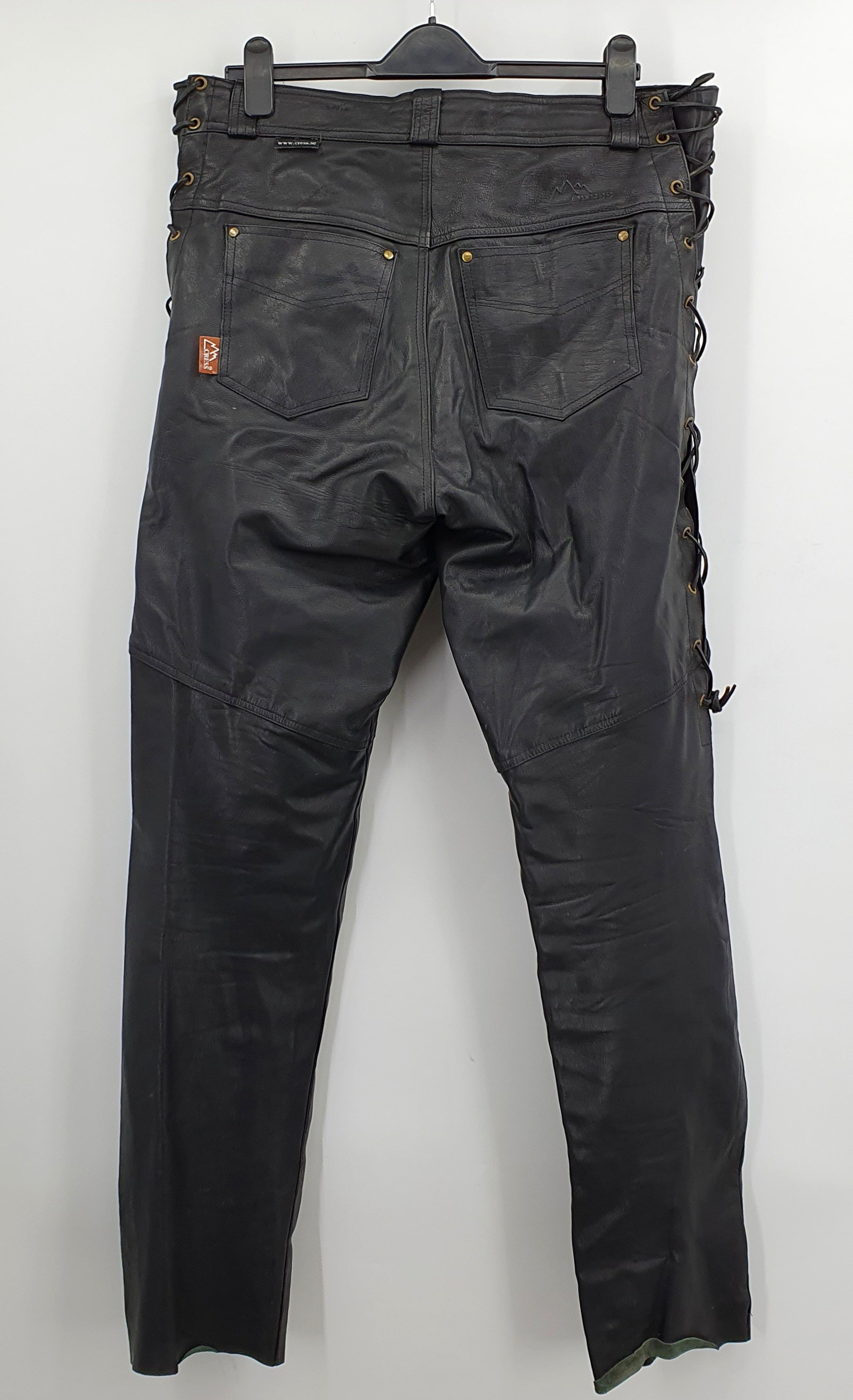 Cress, men's leather pants with removable lining, size C54