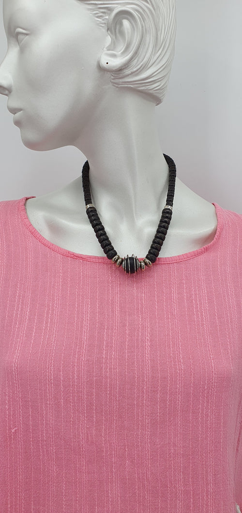 Aarikka, silver-black necklace from the 80s-90s, length 45cm