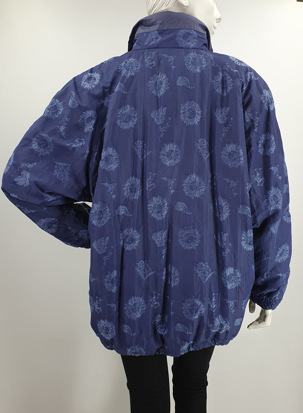 Grey-blue padded winter jacket from the 80s, size 40-42