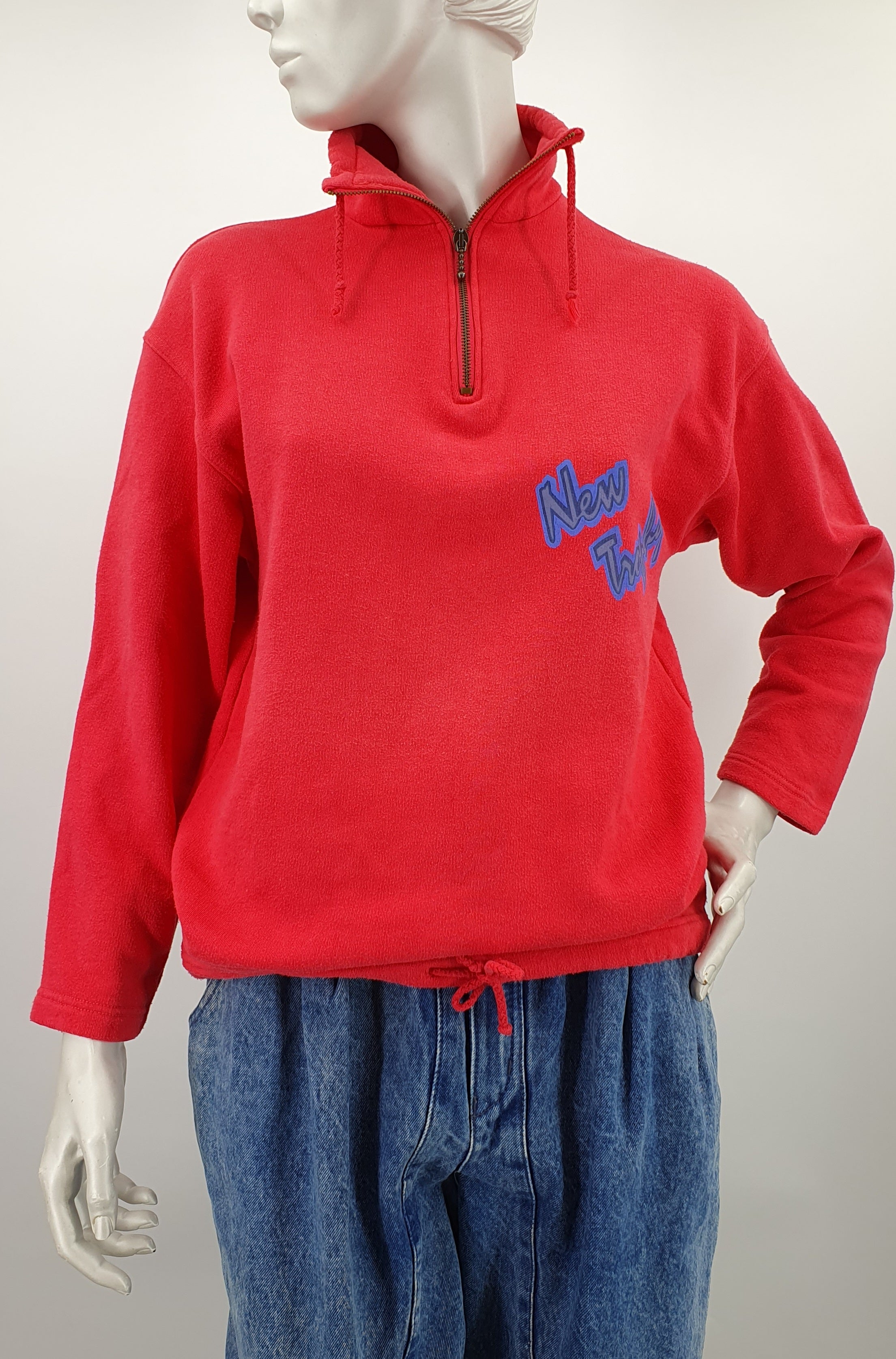 Blue Rock, coral red sweatshirt from the 80s-90s, size 36-38