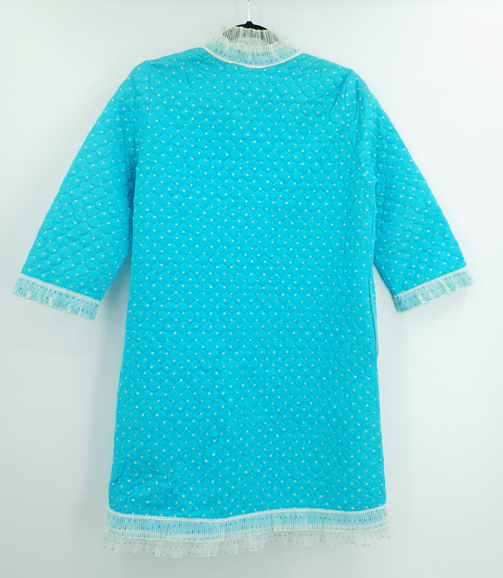 Pompadour, sininen aamutakki 60-luvulta, koko 36