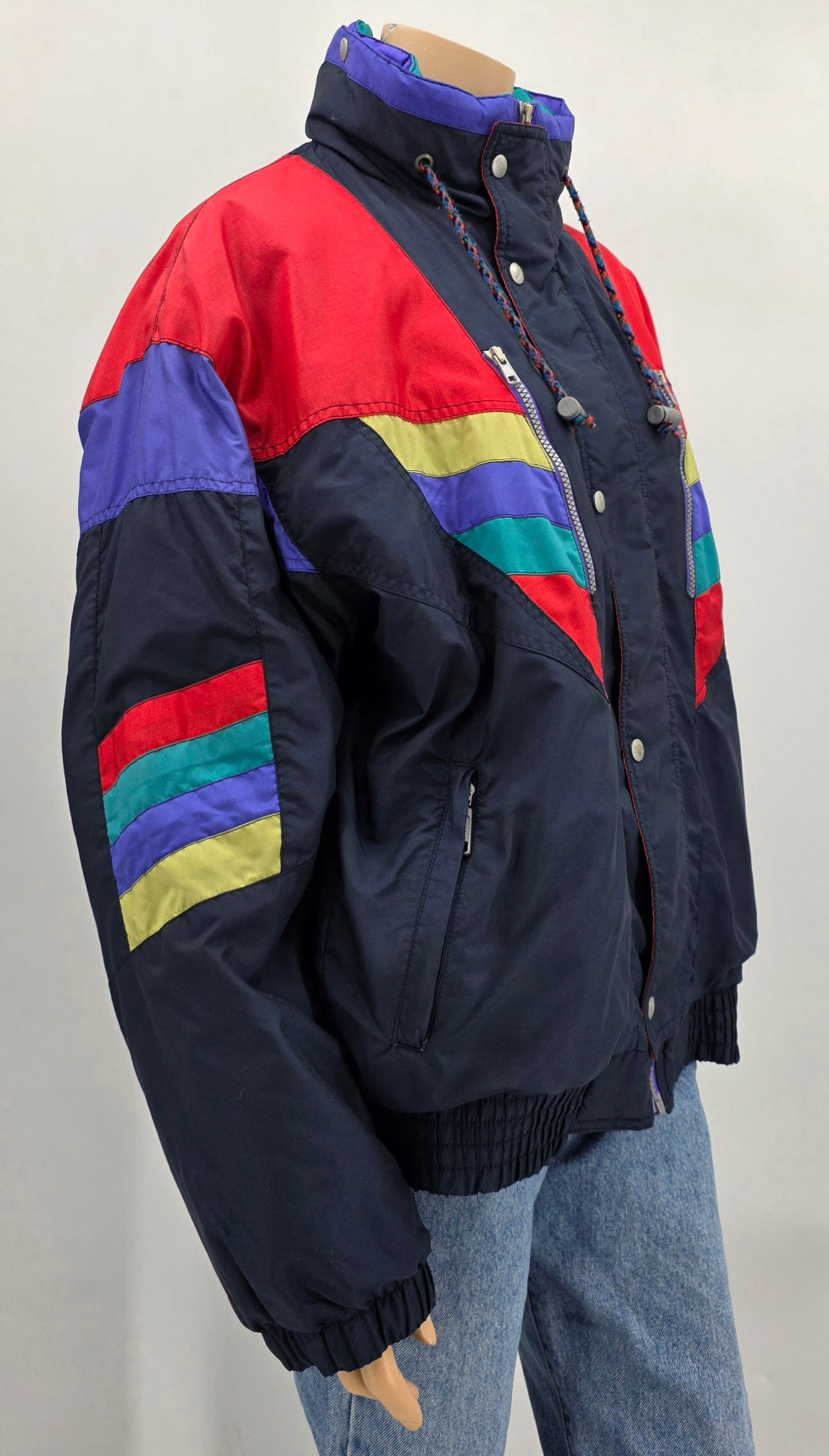 Skiss, French unisex padded jacket from the 80s, size women's 46, men's XL