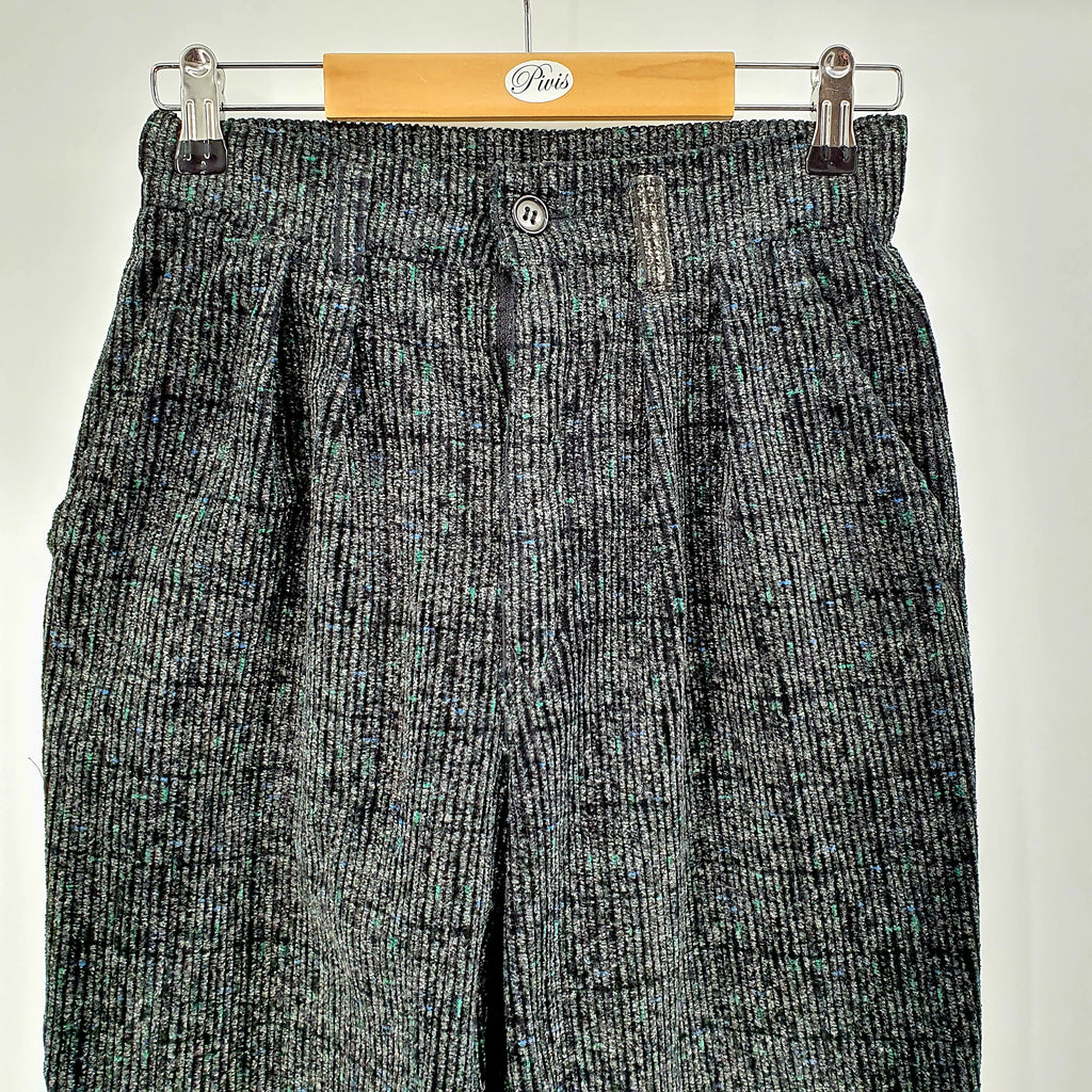 Black-gray corduroy trousers from the 80s, waist 66cm, size 34