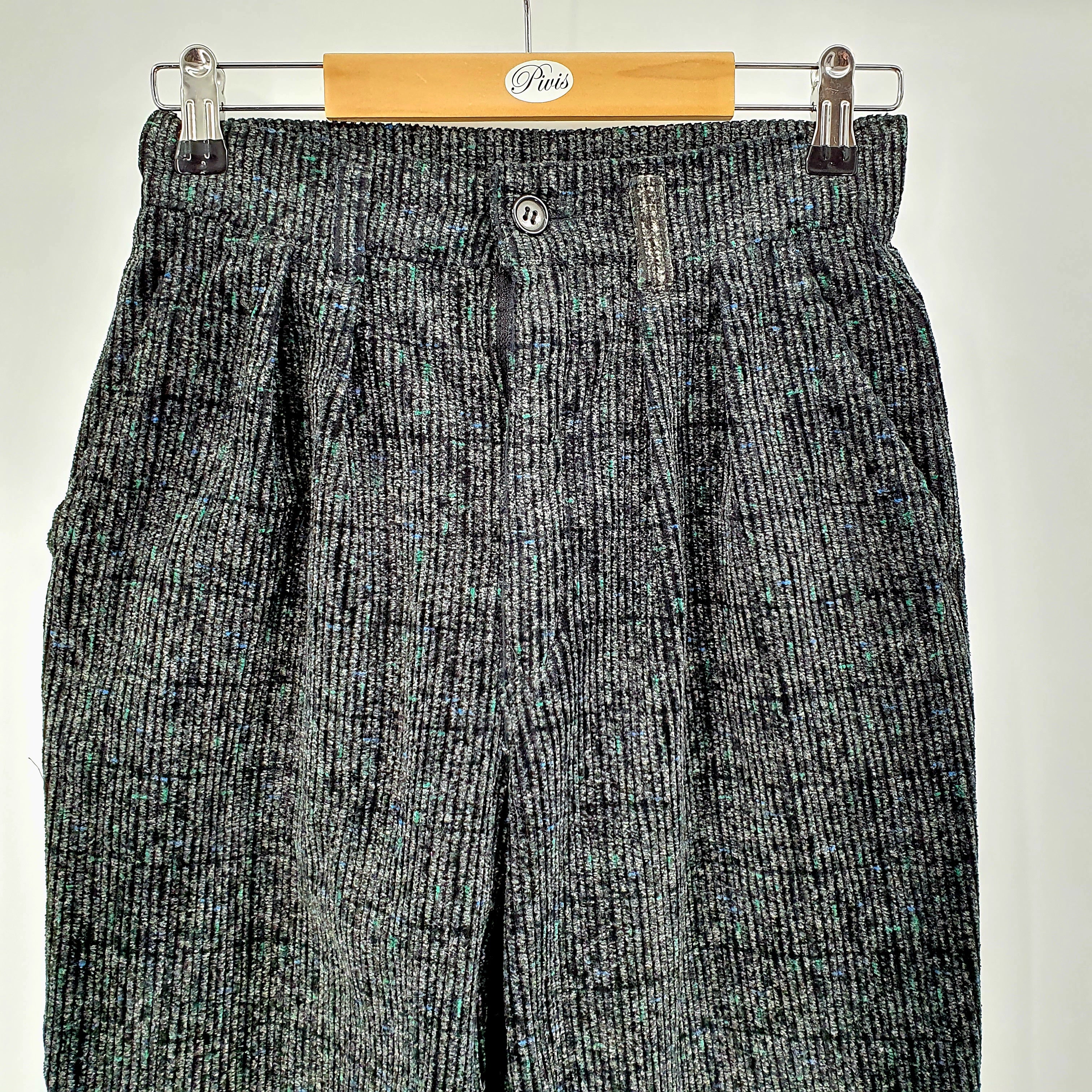Black-gray corduroy trousers from the 80s, waist 66cm, size 34