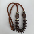 Aarikka, Kehäkukka-necklace from the 80s, color plum/brown, length 65cm