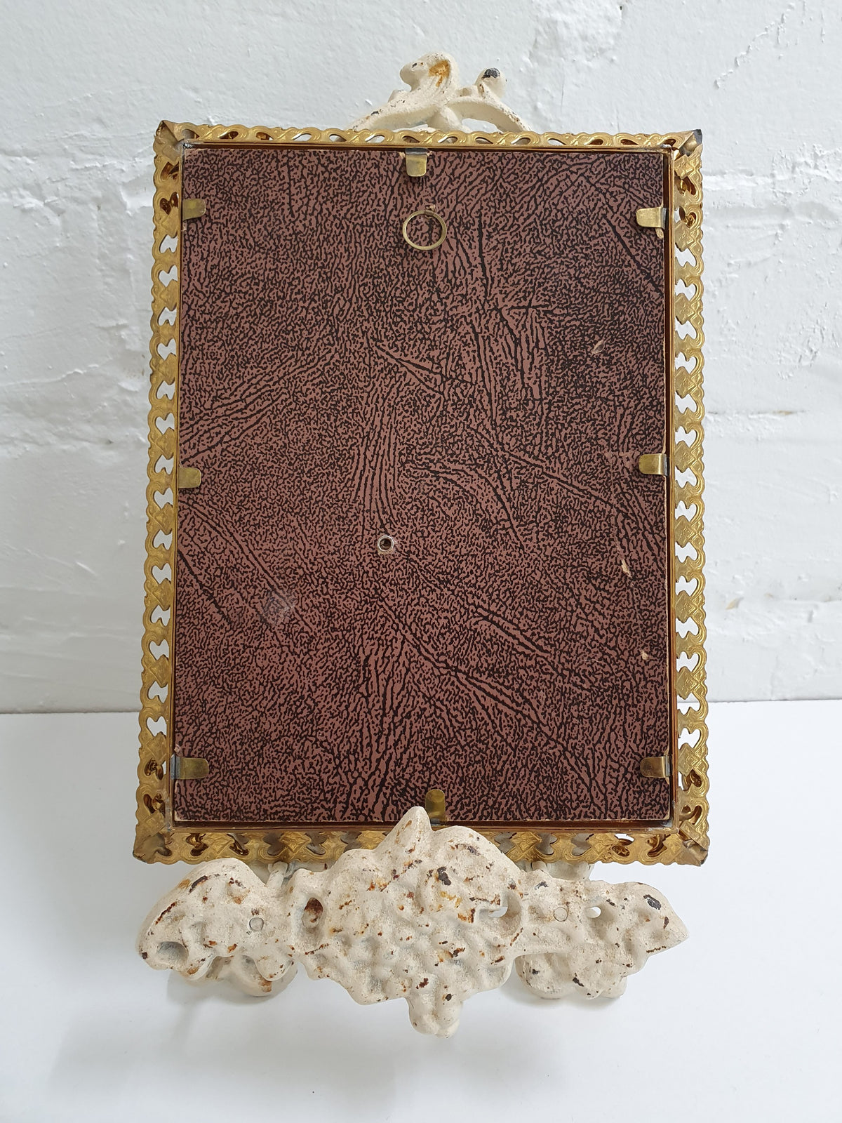 Vintage valokuvakehys, kulta-ruskea pitsikehys | 60-70-luku | Koko 13x18cm