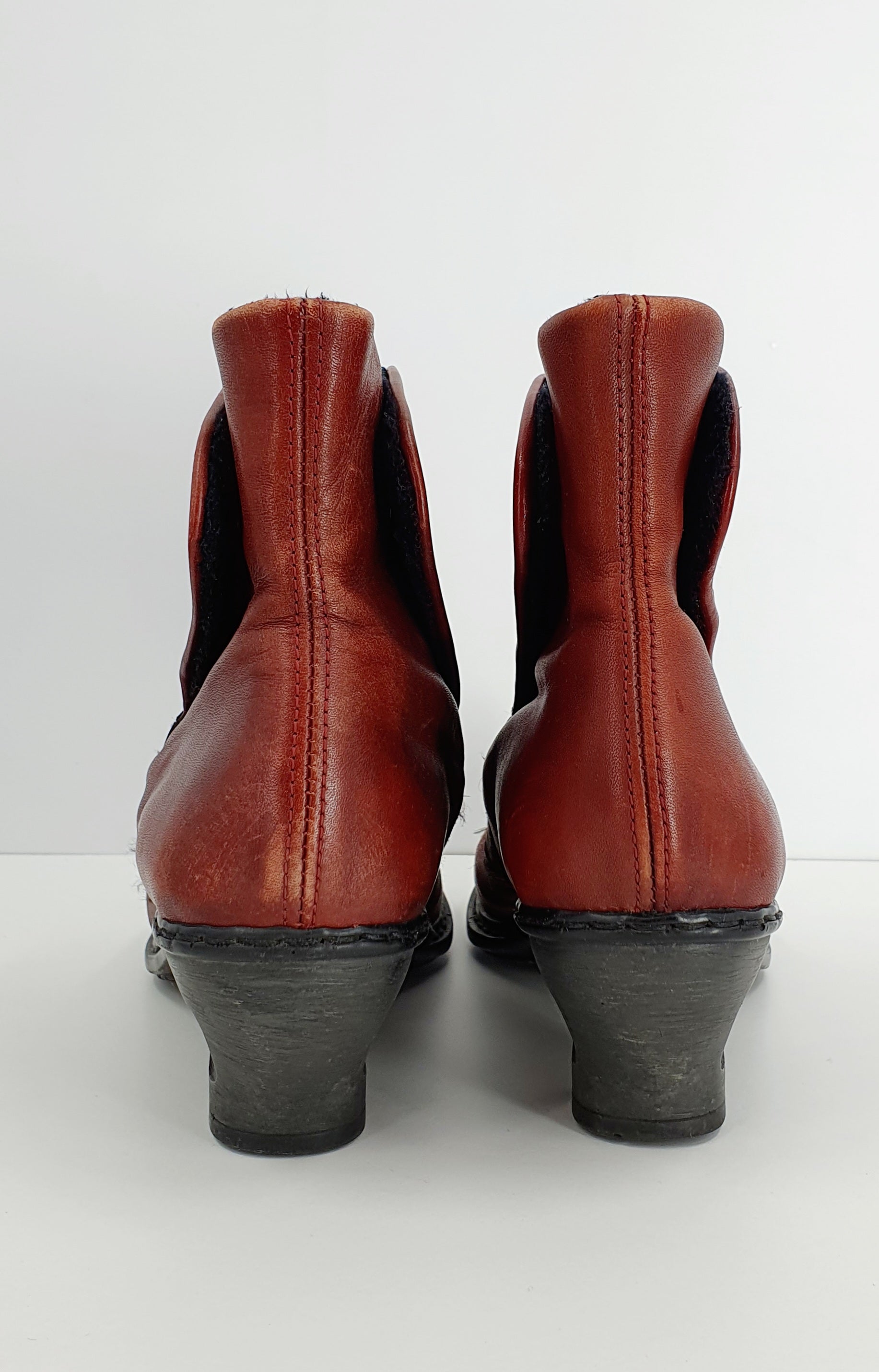 Rieker, burgundy ankle boots from the 2000s, size 38